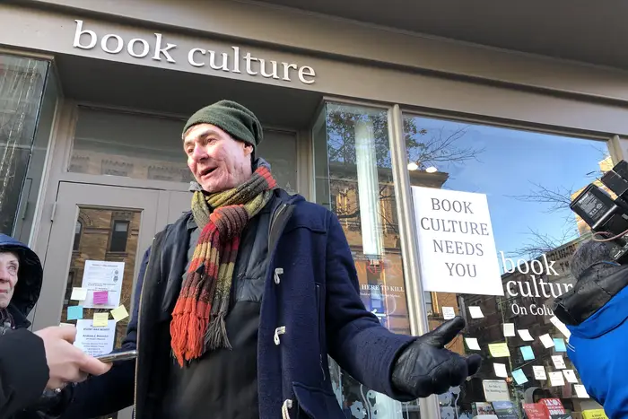 Owner Chris Doeblin outside Book Culture on Thursday